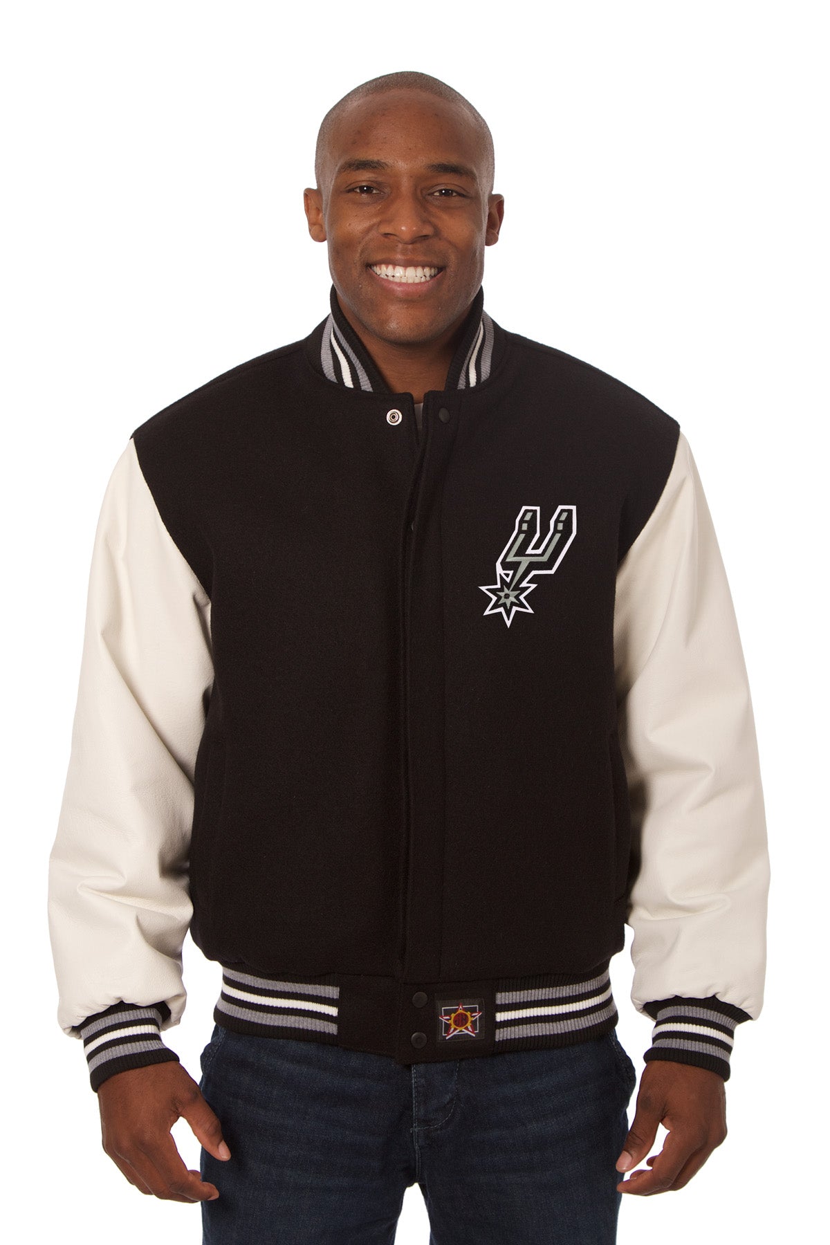 San Antonio Spurs Embroidered Wool and Leather Jacket