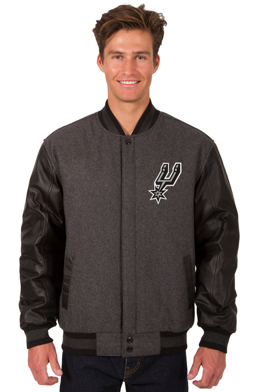 San Antonio Spurs Reversible Wool and Leather Jacket