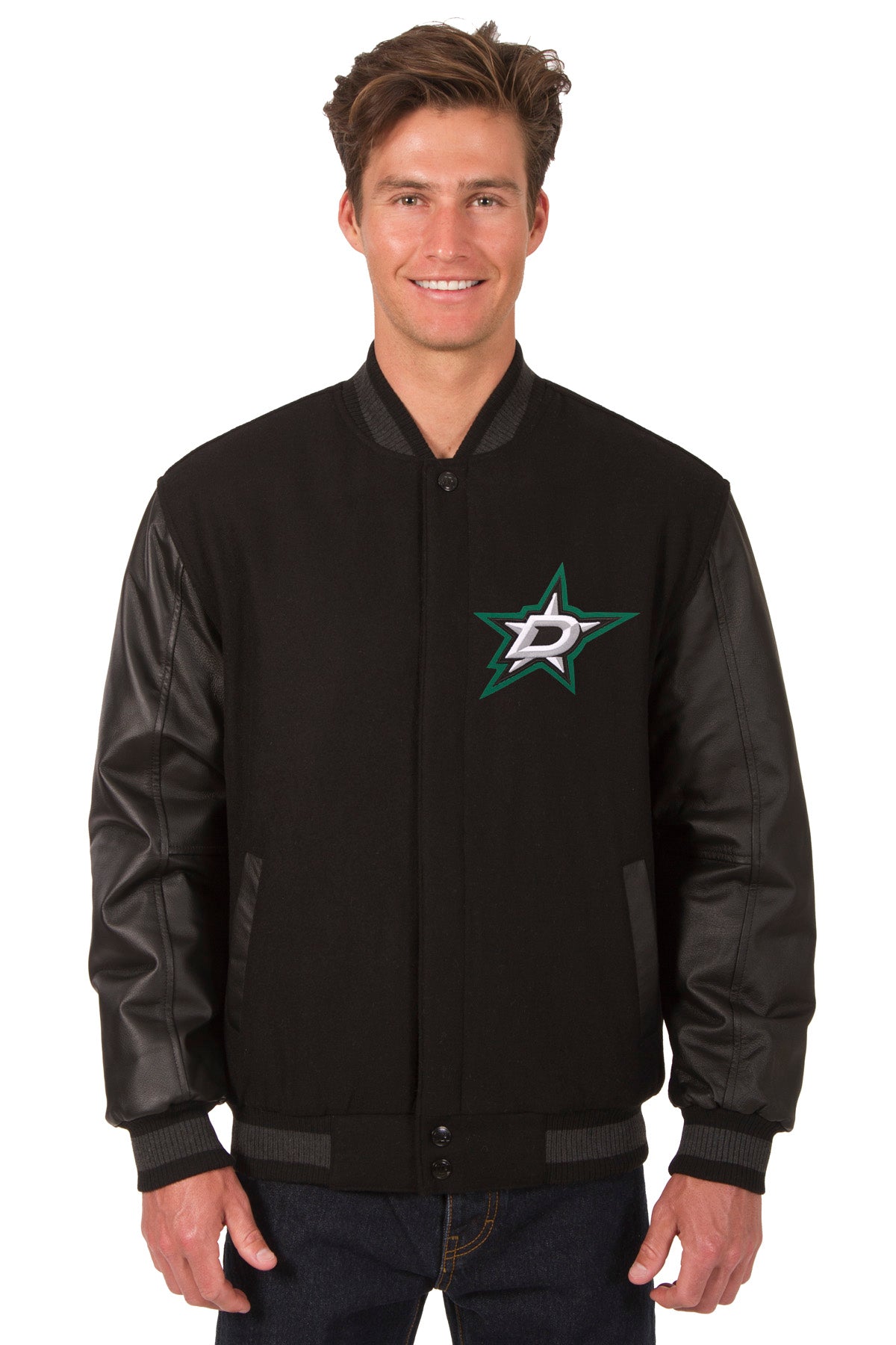 Dallas Stars Wool and Leather Reversible Jacket