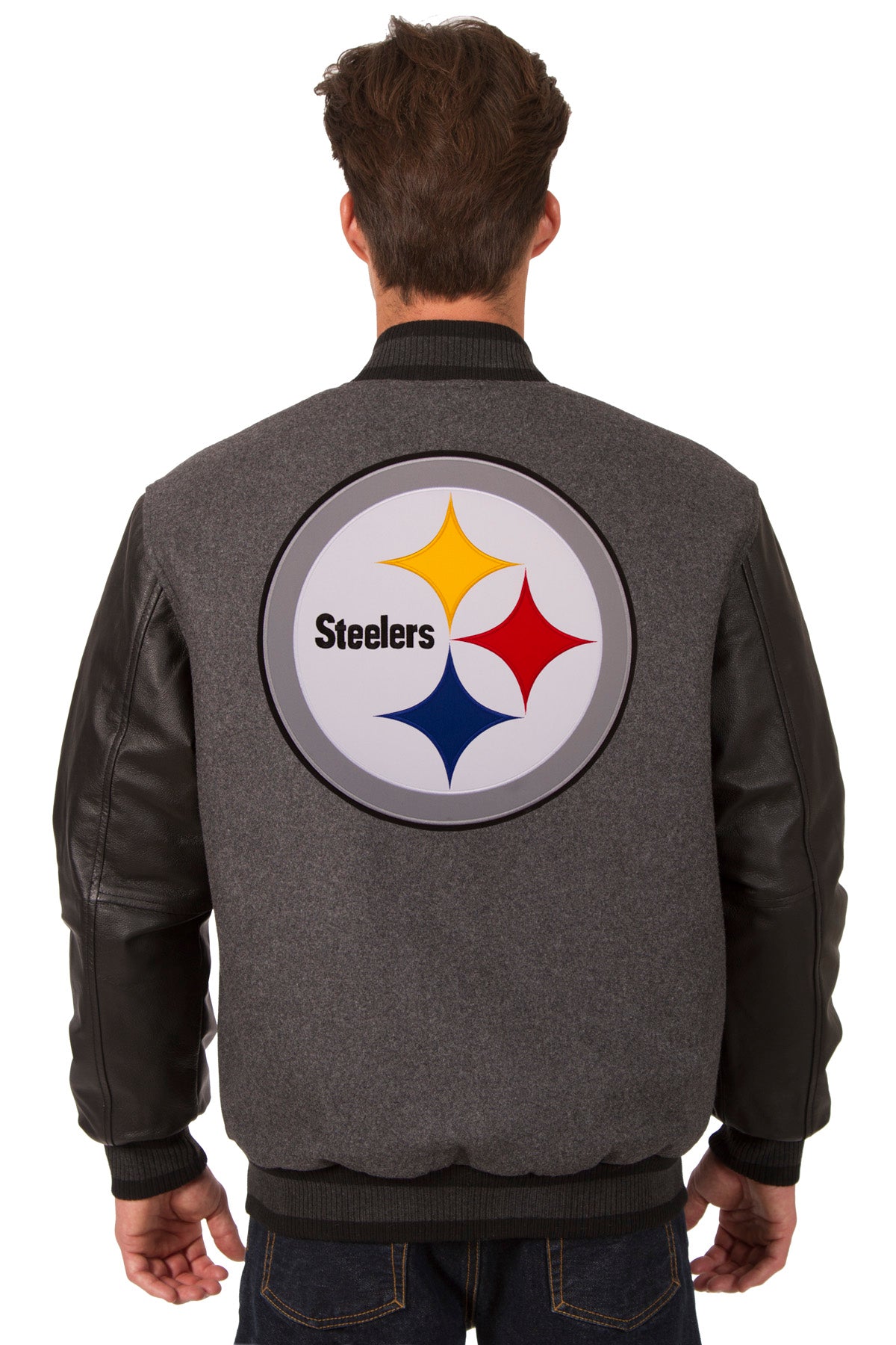 Pittsburgh Steelers Reversible Wool and Leather Jacket