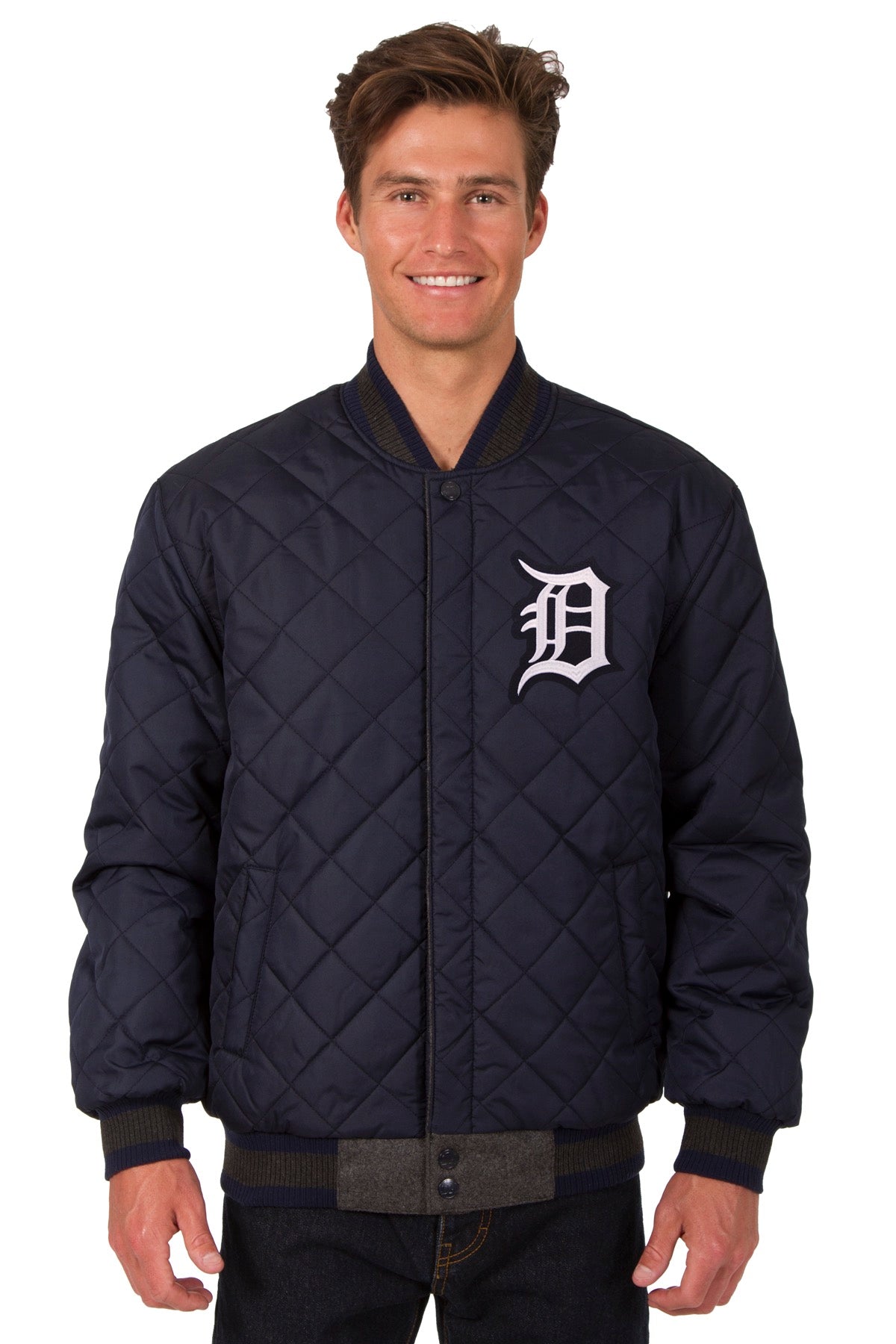 Detroit Tigers Reversible Wool and Leather Jacket