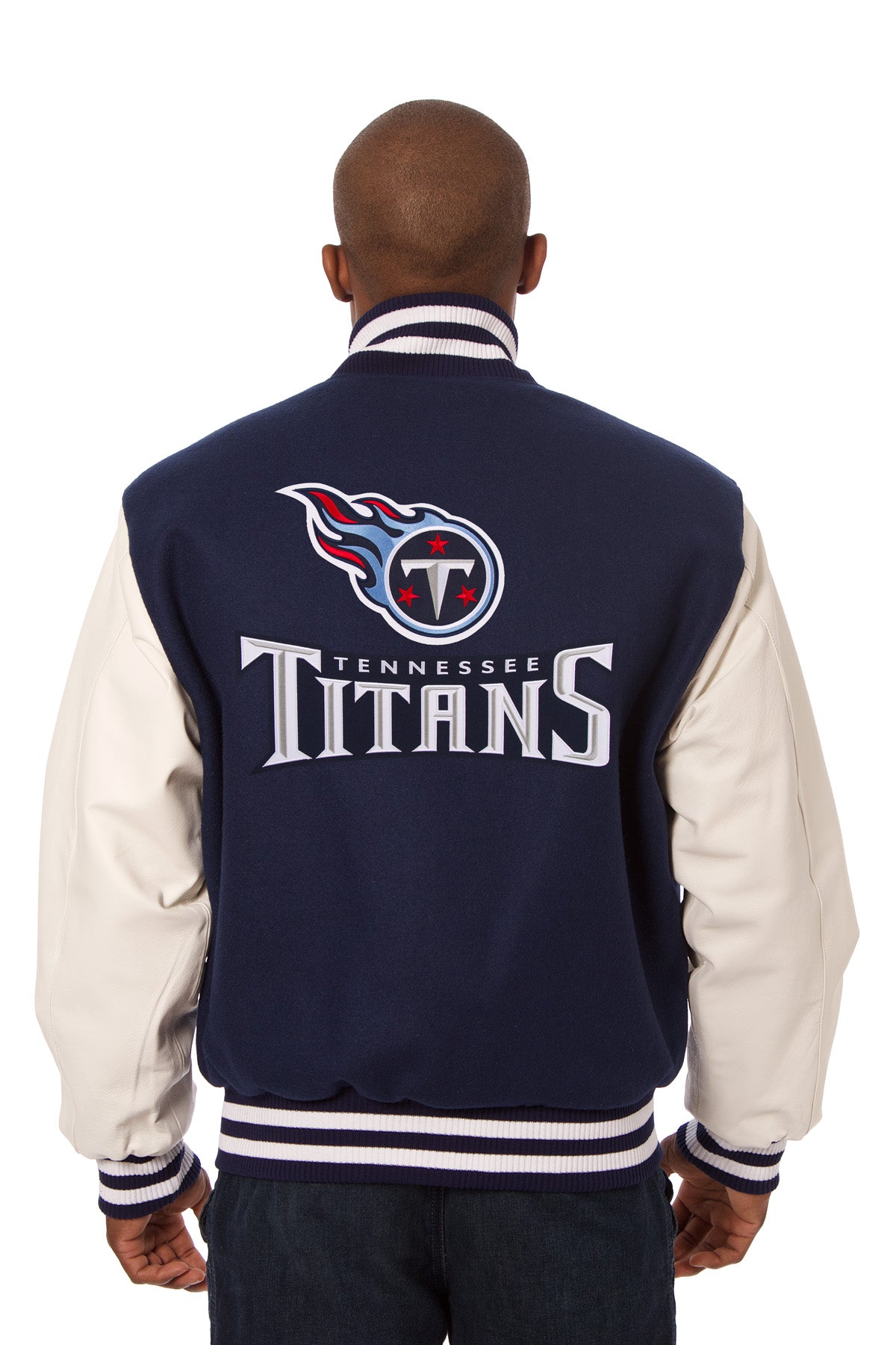 Tennessee Titans Embroidered Wool and Leather Jacket