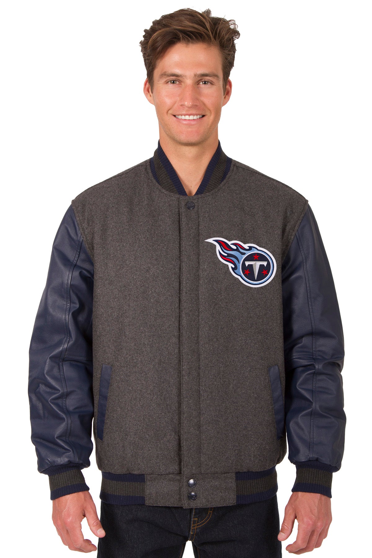 Tennessee Titans Reversible Wool and Leather Jacket