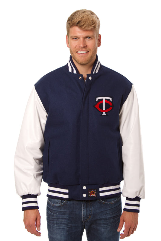 Minnesota Twins Embroidered Wool and Leather Jacket
