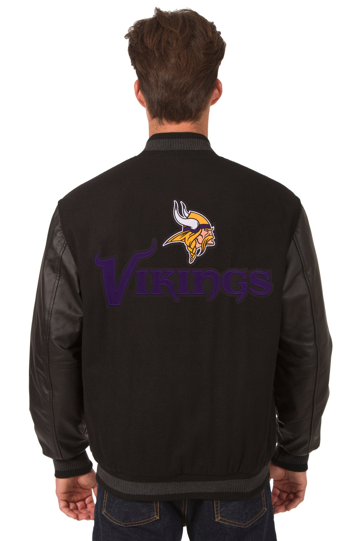 Minnesota Vikings Reversible Wool and Leather Jacket