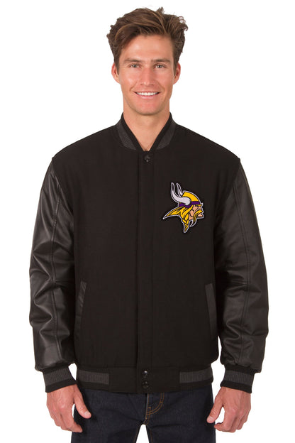 Minnesota Vikings Reversible Wool and Leather Jacket