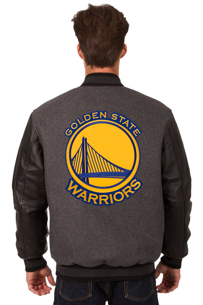 Golden State Warriors Reversible Wool and Leather Jacket