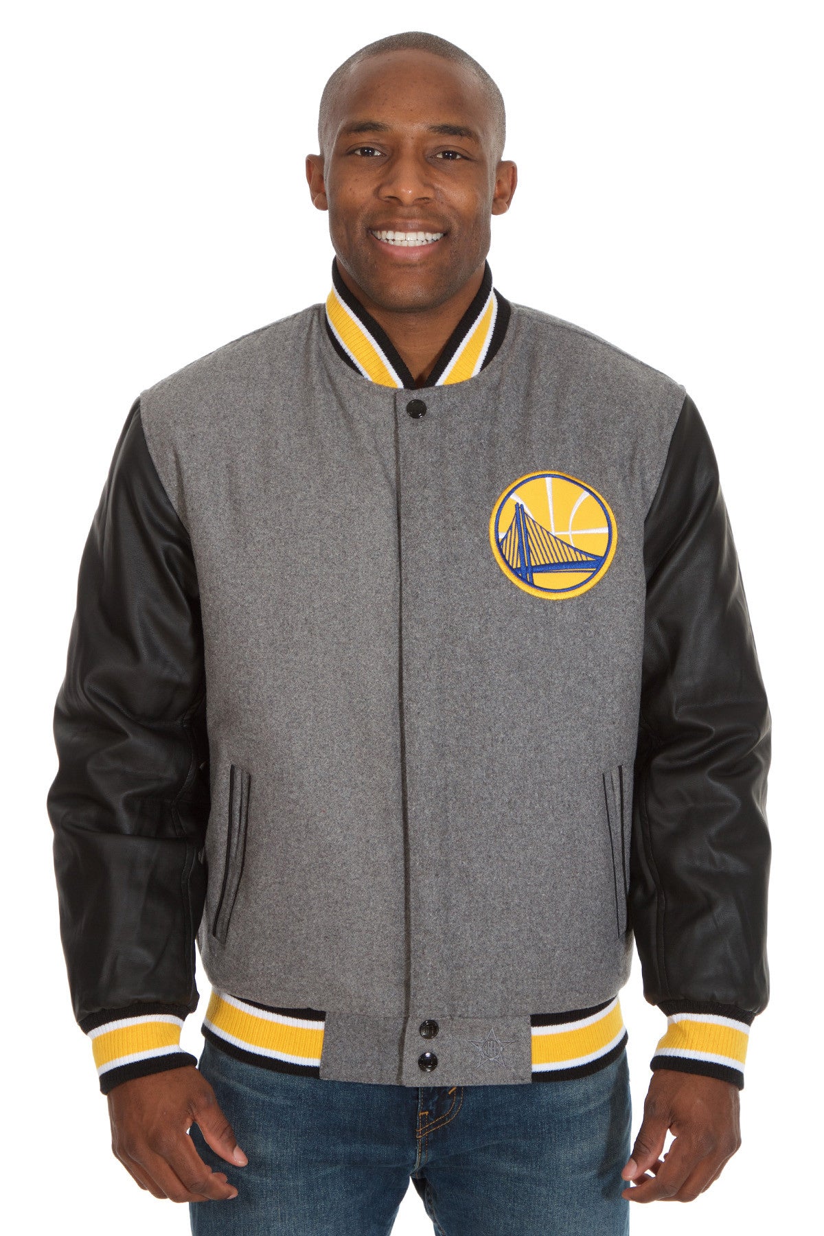 Golden State Warriors Reversible Wool Jacket with Faux Leather Sleeves