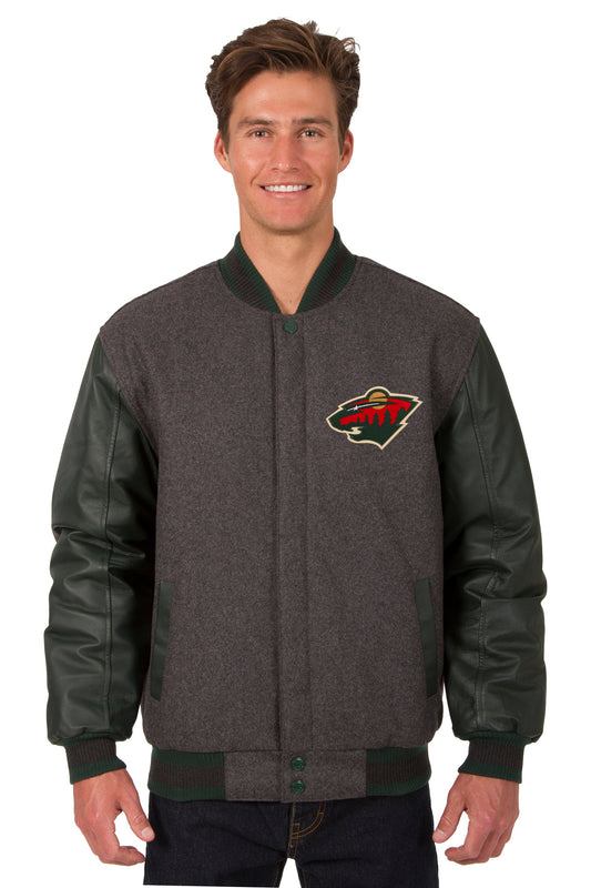 Minnesota Wild Wool and Leather Reversible Jacket
