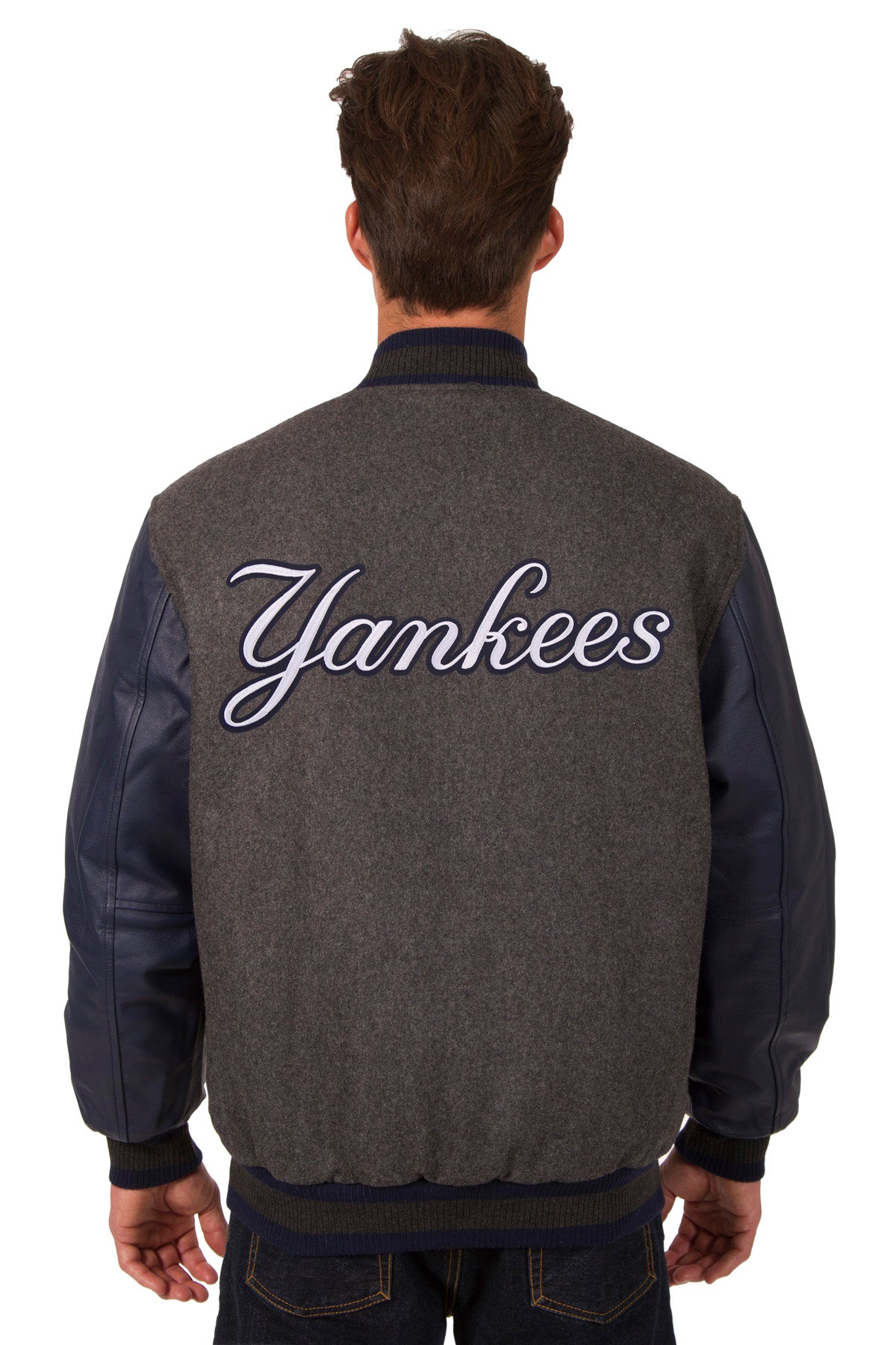 New York Yankees Reversible Wool and Leather Jacket